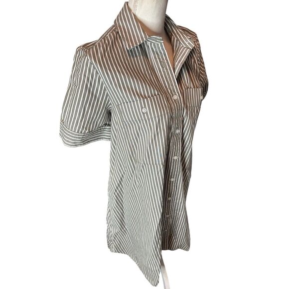Everlane 100% CorttoStriped Shirt Dress W/ Pockets, Size Small Nautical Coastal - Picture 2 of 5